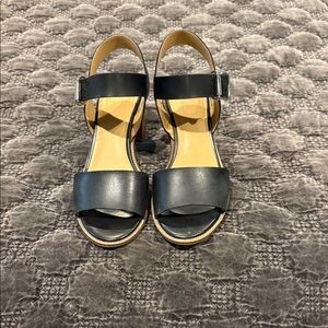 Franco Sarto Black Leather Sandals